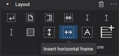 Insert horizontal frame