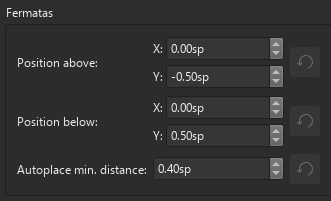Fermata style settings